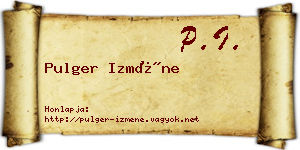 Pulger Izméne névjegykártya